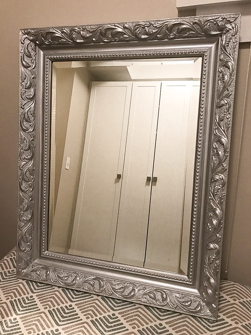 Silver Spray Painted Mirror