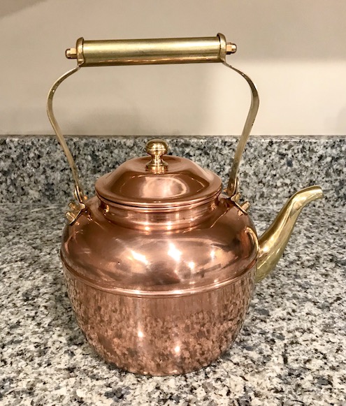 sparkling cleaned copper kettle