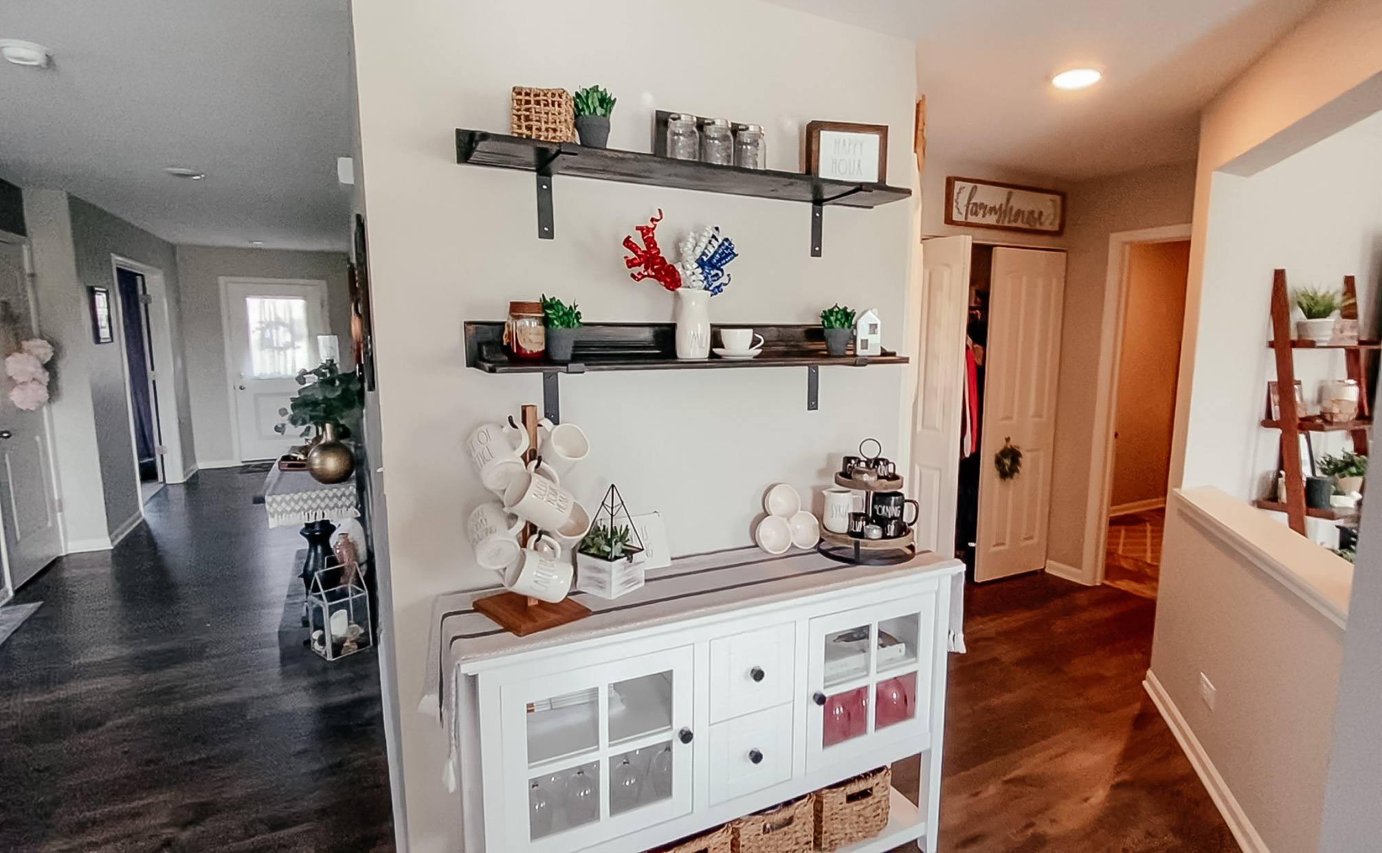 farmhouse industrial shelves