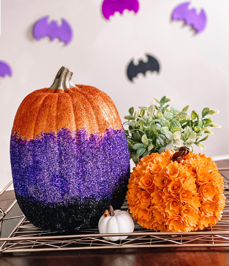 Glitter Pumpkin Mod Podge Halloween Craft