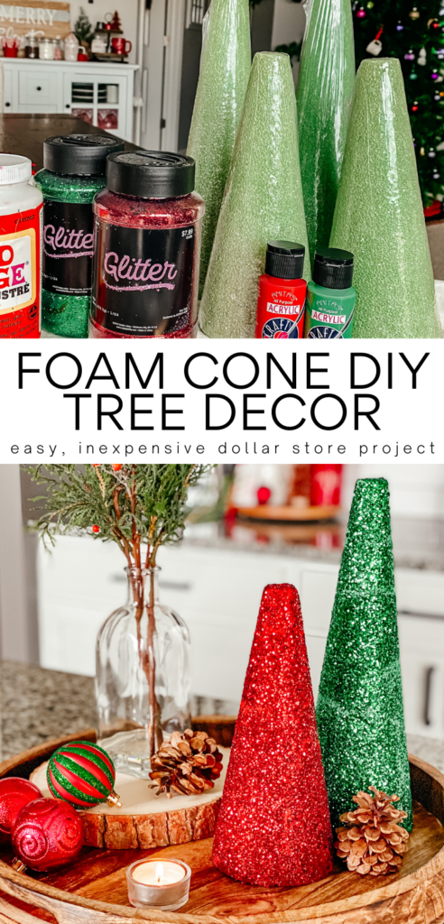 DIY Foam Cone Christmas Trees • Ashley Burk Home + Lifestyle