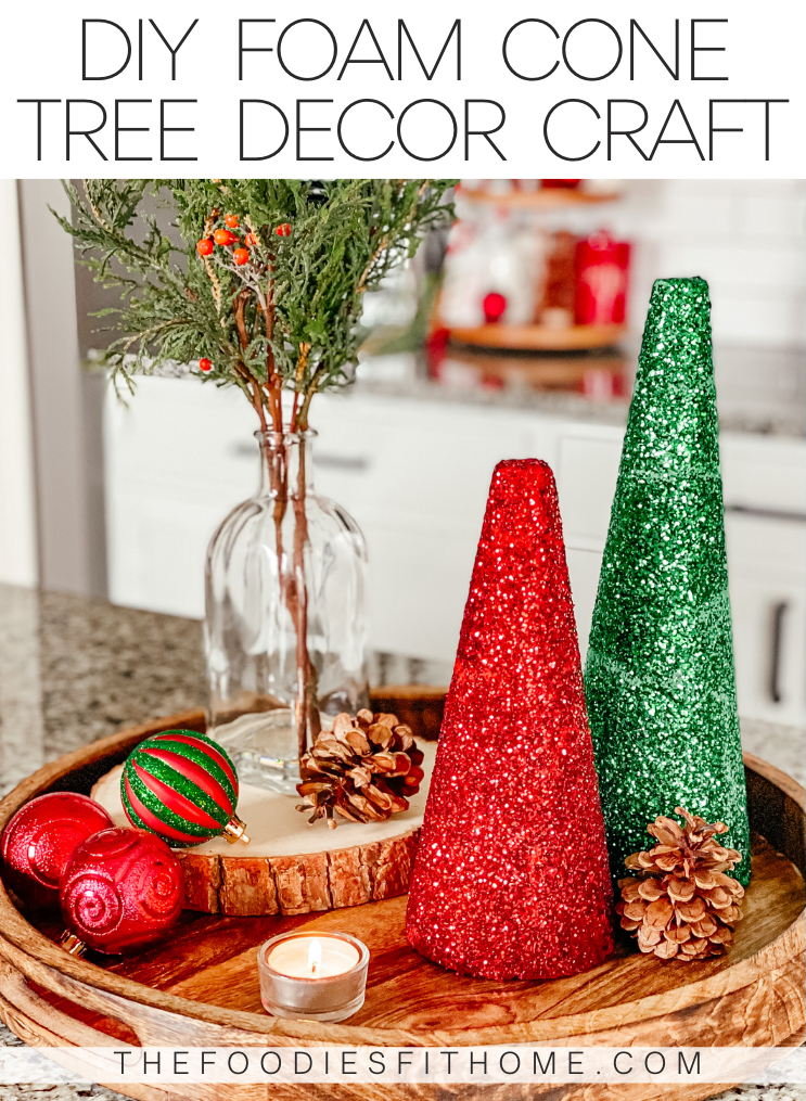 DIY Foam Cone Christmas Trees • Ashley Burk Home + Lifestyle
