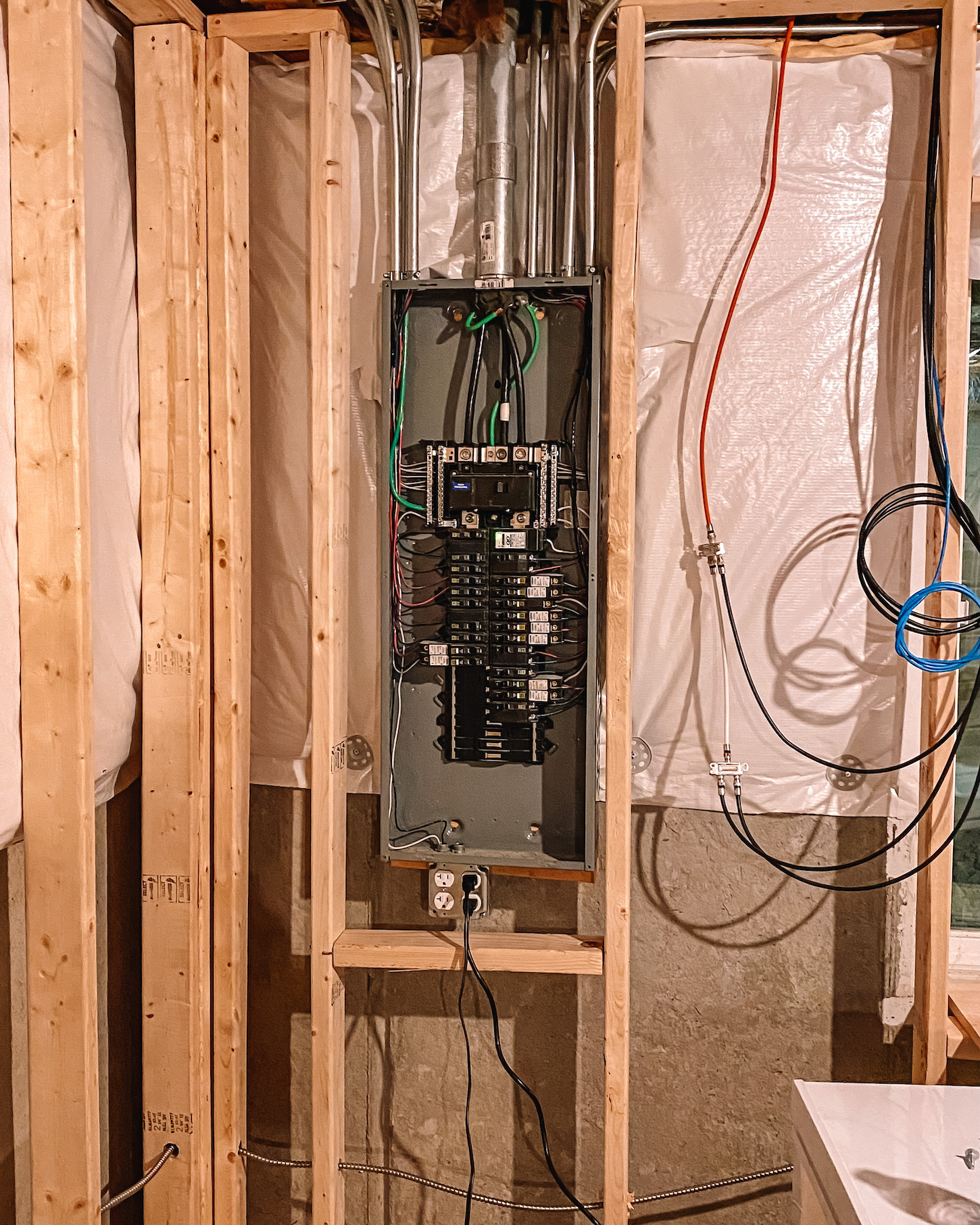 Basement Framing Electrical Circuit Board