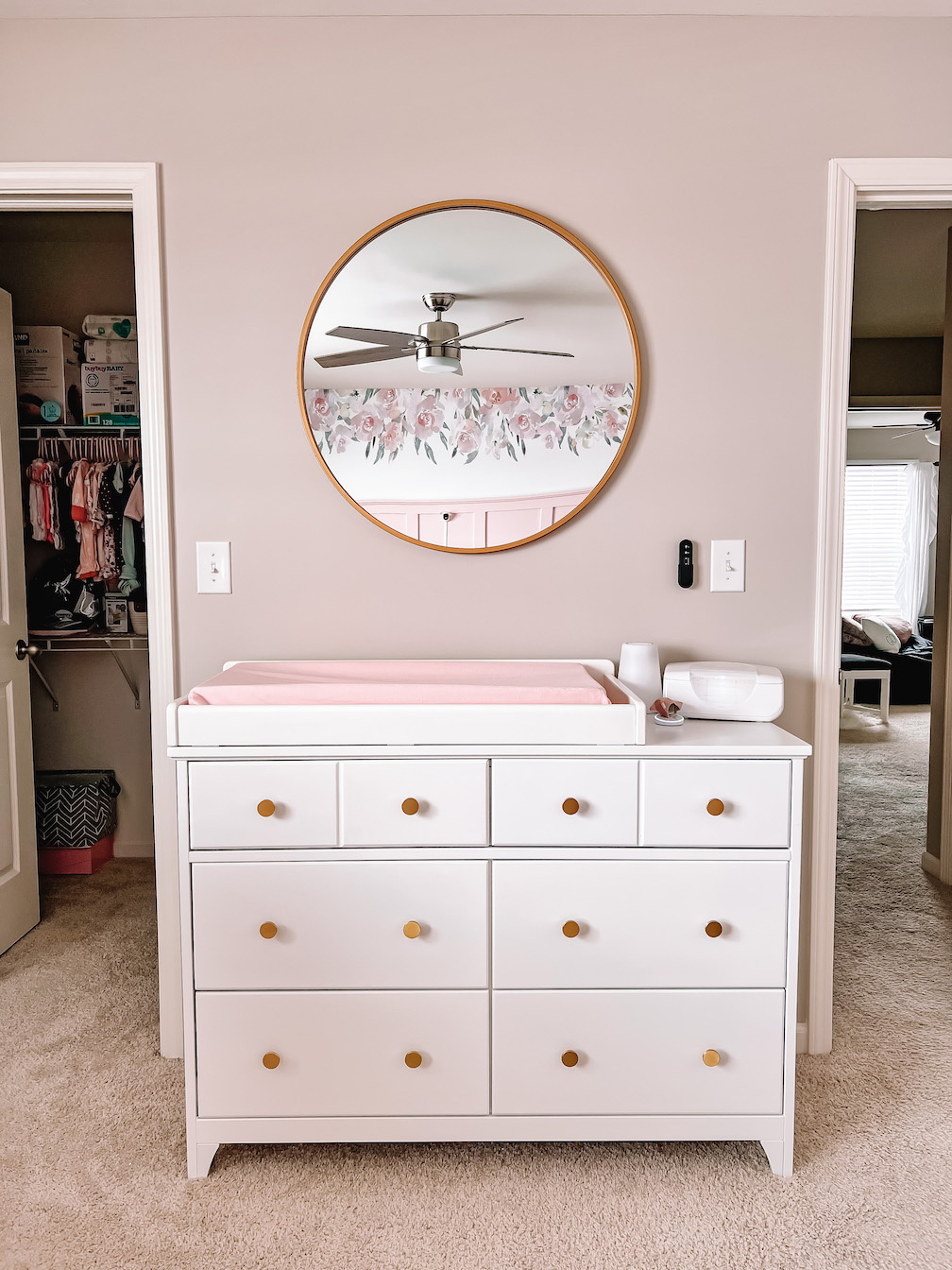 Baby Girl White Gold Pink Nursery