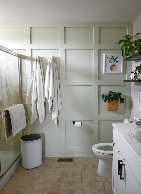 Creating a Simple Bathroom Board and Batten Accent Wall • Ashley Burk