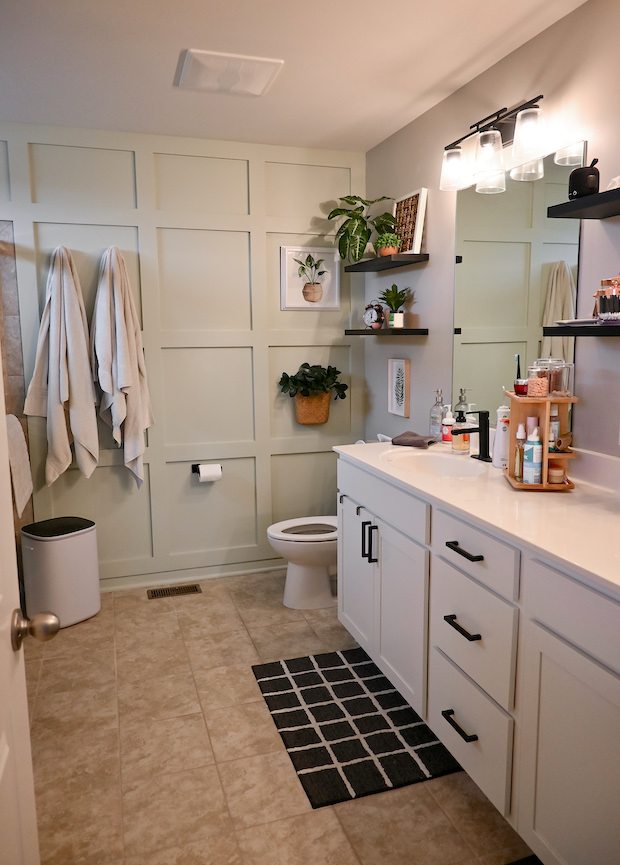 Creating a Simple Bathroom Board and Batten Accent Wall • Ashley Burk